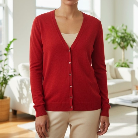 George Sweaters - George Women's Vibrant Red Cardigan